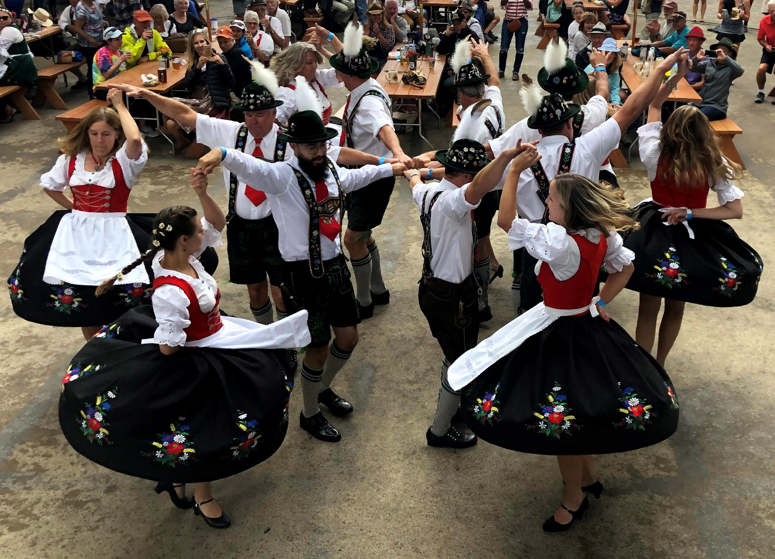 Denver Kickers Schuhplattler dancers perform for guests at Oktoberfest