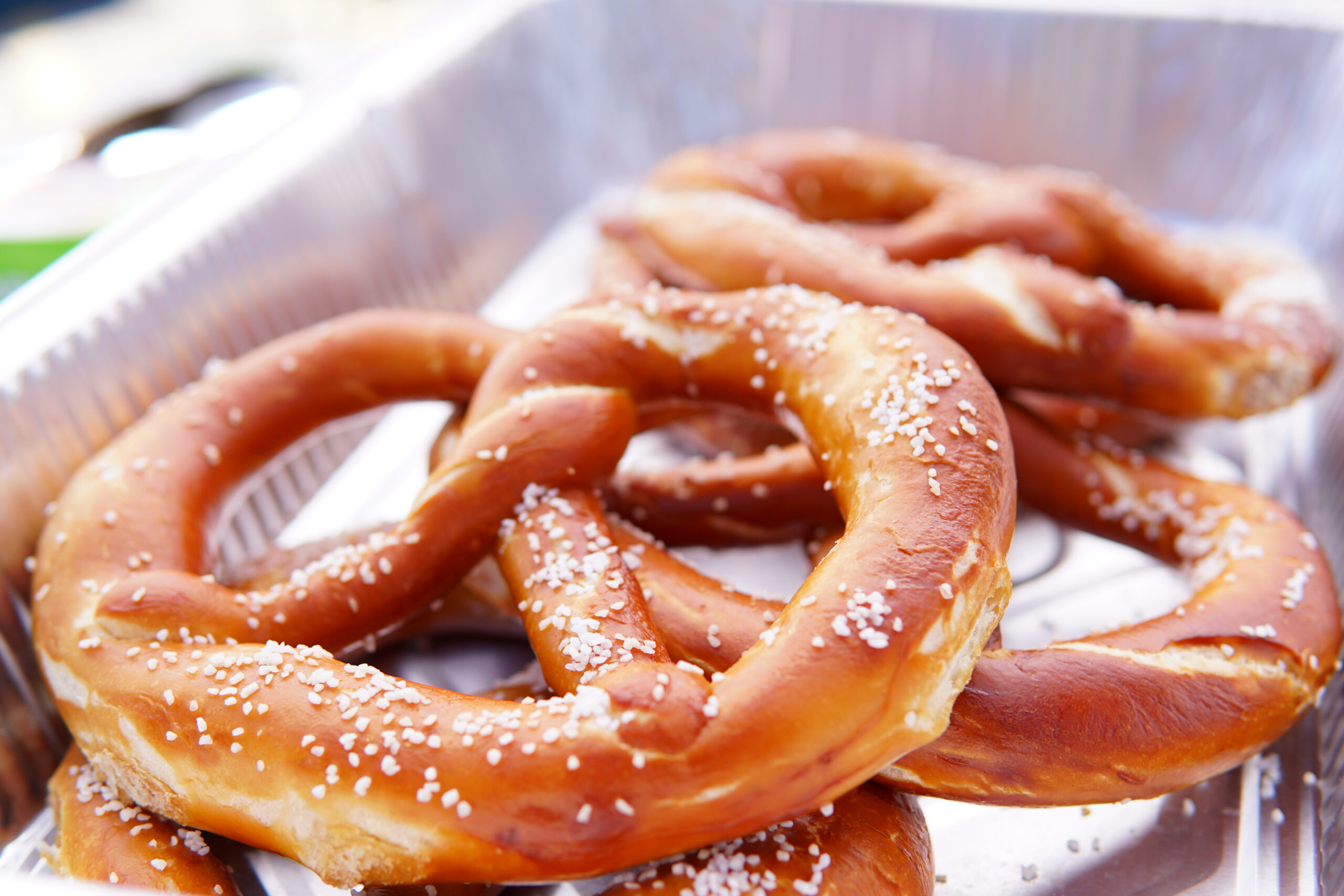 Fresh German pretzels at Denver Kickers Oktoberfest
