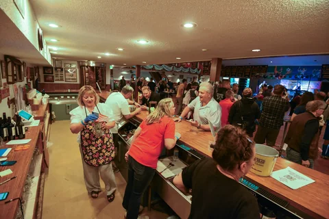 A busy clubhouse bar during Oktoberfest