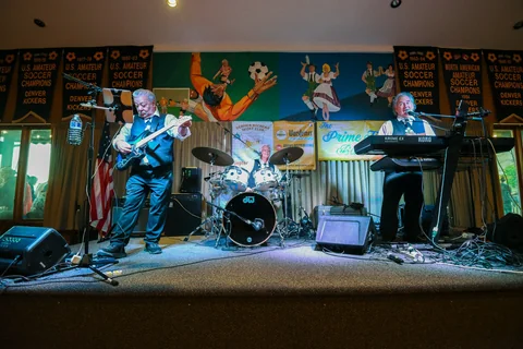Camillo and the Primetime Band performing on the clubhouse stage
